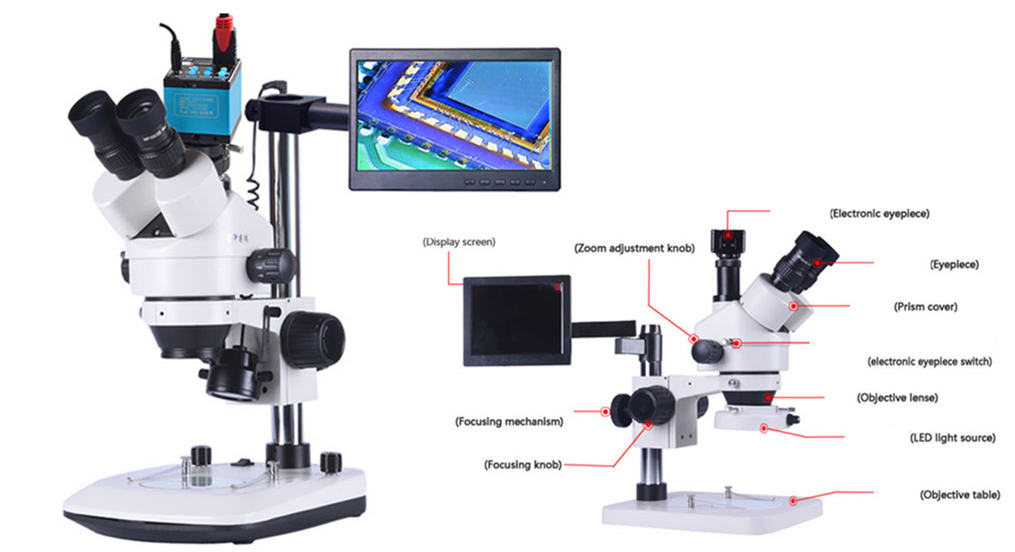 промышленная стерео цифровая лупа для микроскопа