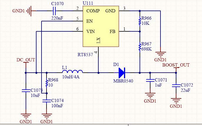 14V Boost Schematic Diagram