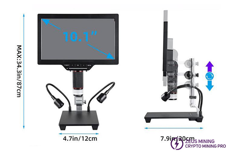 Размер цифрового микроскопа LCD 1080P