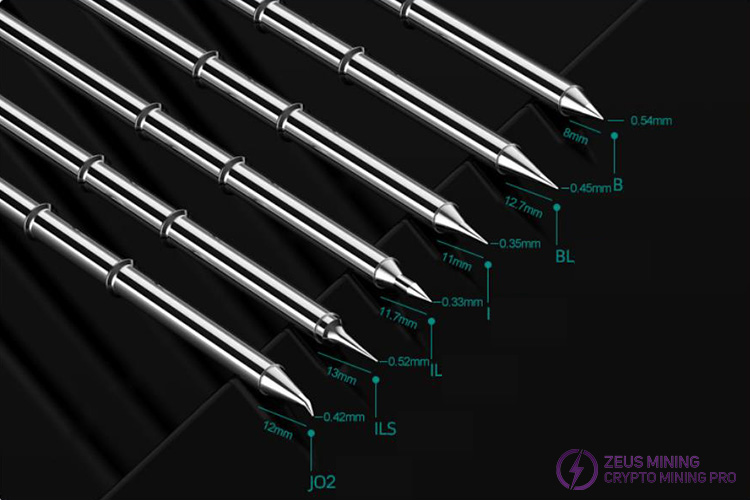 Типы паяльных жал T12