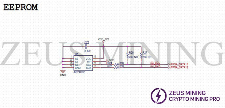 Схематическая схема цепи eeprom