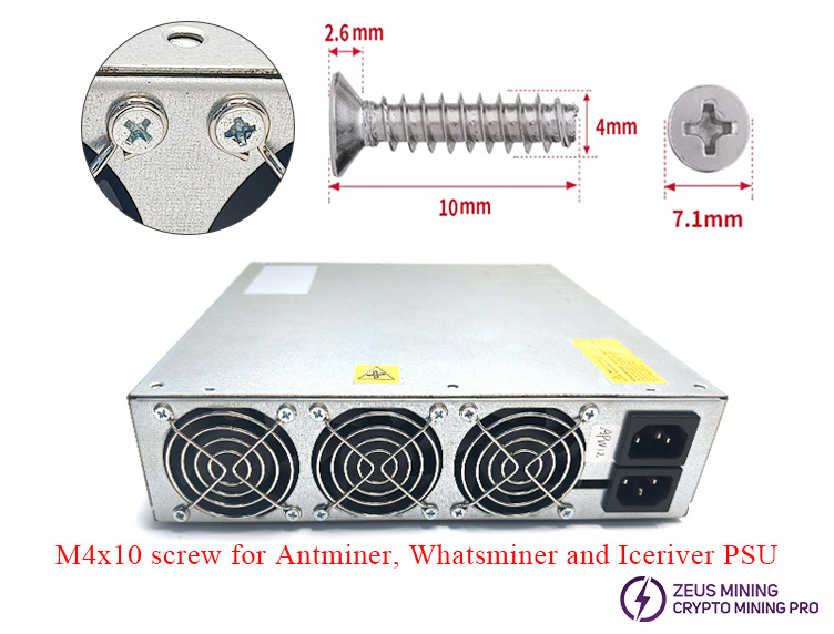 Винт с плоской головкой M4x10 для блока питания APW12