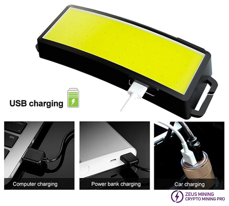 COB USB перезаряжаемый легкий налобный фонарь