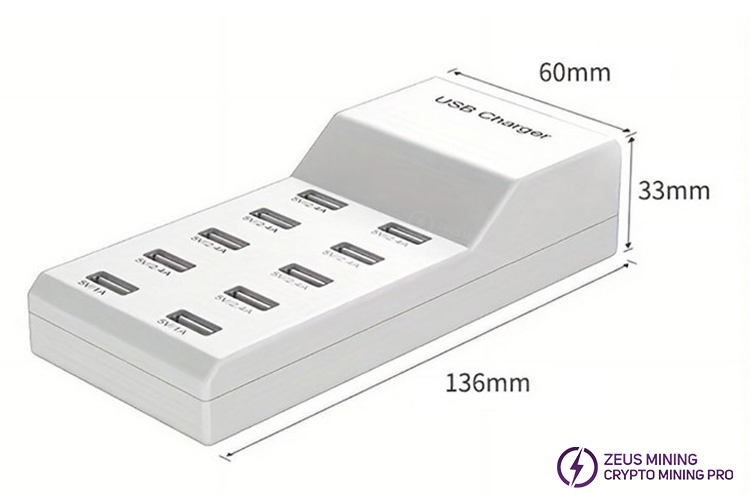 10-портовая многопортовая зарядная станция-концентратор USB