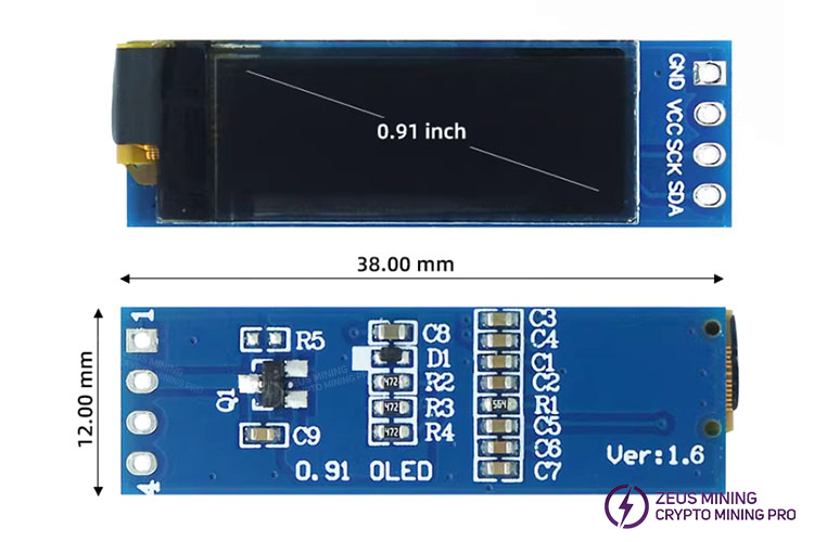 0,91-дюймовый OLED-дисплей с интерфейсом I2C