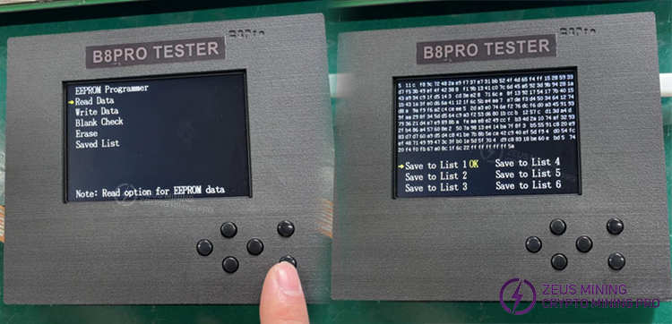 Считывание файла EEPROM для тестера B8PRO